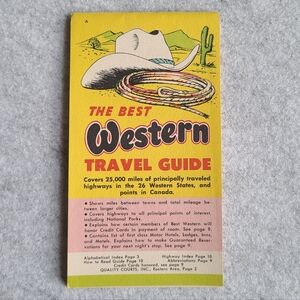 1958 Best Western Motels Travel Guide Booklet Highways Activities National Parks